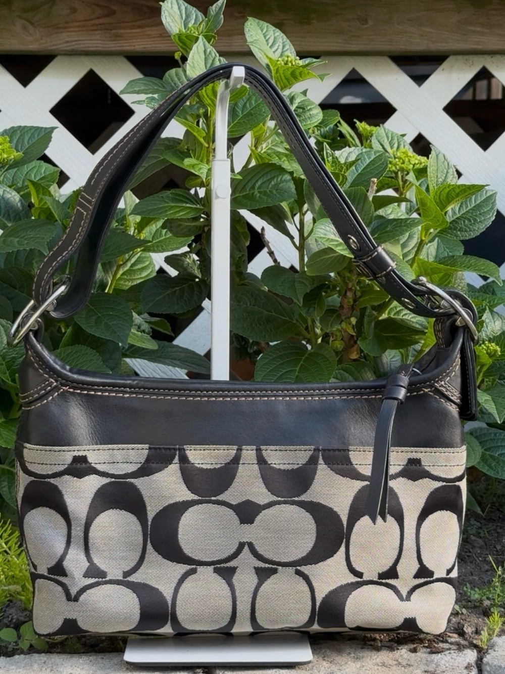 Coach Y2K Vintage Jacquard Signature Leather Hobo Bag